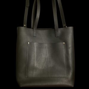 Portland Leather Smooth Black Crossbody Tote, FSCB